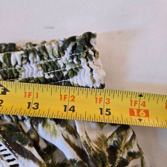 Briggs Womens Palm Tree Print Pull On Linen Blend Comfort Shorts Medium - Picture 8 of 10